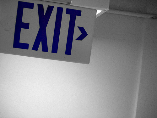 blue exit