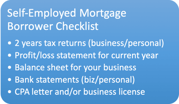 self-employed mortgage