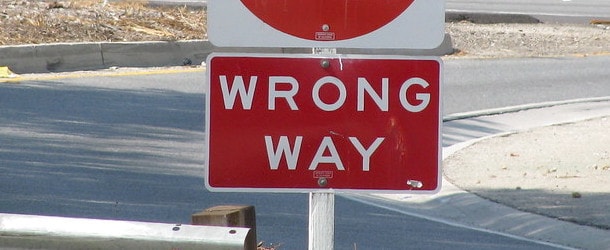 wrong way