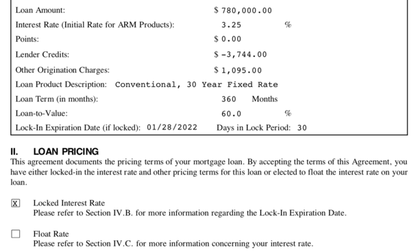 rate lock confirmation