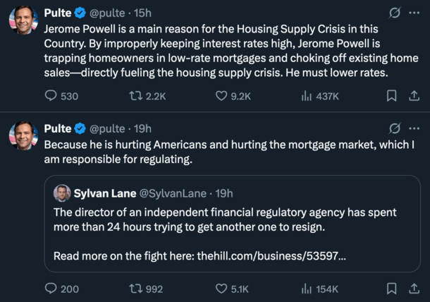 Pulte Powell tweets